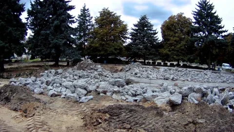 Wreckage after construction Stock Footage 162880618