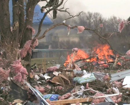 Wreckage With Fire 1 Video stock 284961