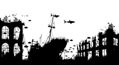 Wreckage reef Stock Illustration