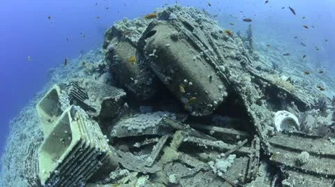 Wreckage from a Shipwreck (Yolanda) Stock Footage 8996877