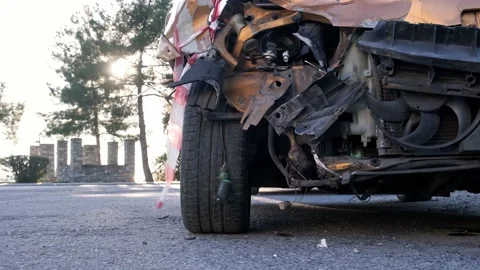 Wrecked car after accident. Video stock 167803900