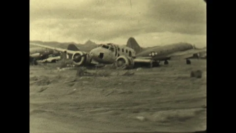 Wrecked Plane Clark 1946 Stock Footage 129352180