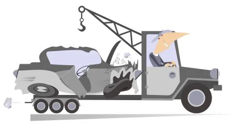 Wrecker isolated Stock Illustration