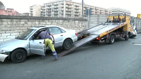 Wrecker load car. Stock Footage 12031759