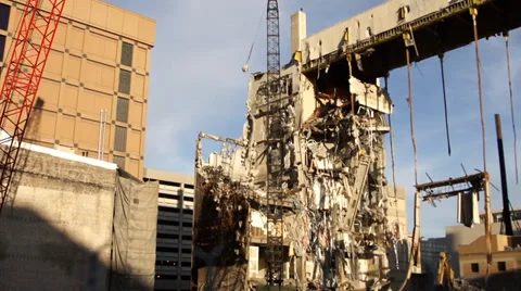 Wrecking ball pan Video stock 38376886
