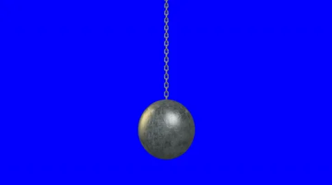 Wrecking ball swinging towards Stock Footage 34149184
