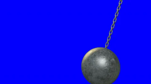 Wrecking ball swinging towards perspective Stock Footage 34149171