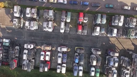 Wrecking yard aerial video Stock Footage 69800510
