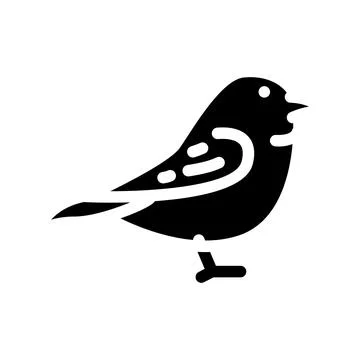 Wren bird glyph icon vector illustration Stock Illustration