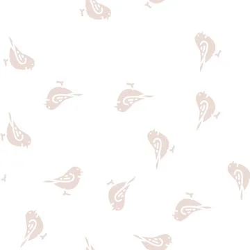Wren bird glyph vector seamless pattern Stock Illustration