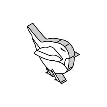 Wren bird isometric icon vector illustration Stockillustratie