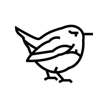 Wren bird line icon vector illustration Stock Illustration