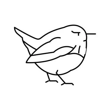 Wren bird line icon vector illustration Illustrazione stock