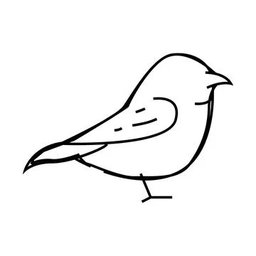 Wren bird line icon vector illustration Illustrazione stock