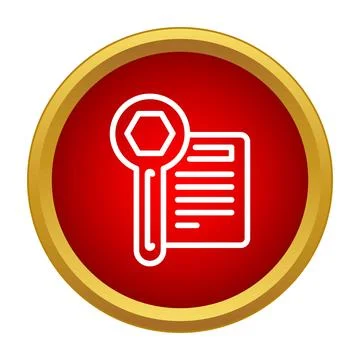 Wrench and document icon indicating technical support settings Stock Illustration