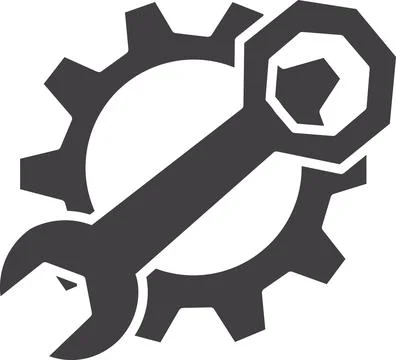 Wrench and gear Stock Illustration