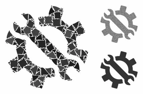 Wrench and gear tools Composition Icon of Tremulant Elements イラスト素材