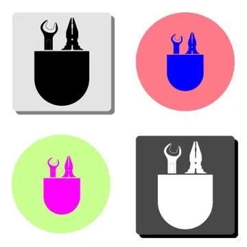 Wrench and pliers. flat vector icon Stock Illustration