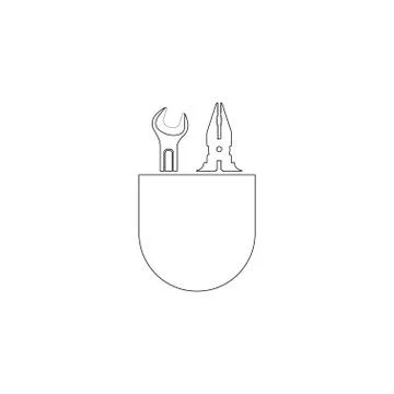 Wrench and pliers. flat vector icon Stock Illustration
