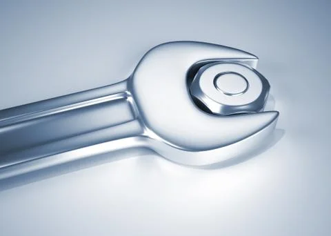 Wrench and screw Stock Illustration