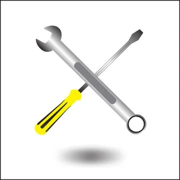 Wrench and Screwdriver icon vector. Stock Illustration