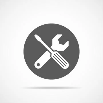 Wrench and screwdriver icon. Vector illustration Stock Illustration