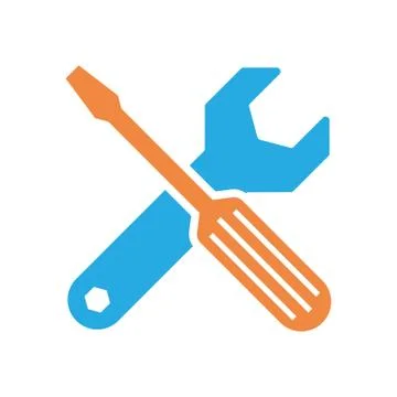 Wrench and screwdriver icon. Vector illustration Stock Illustration