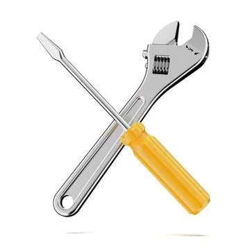 Wrench and screwdriver Stockillustratie