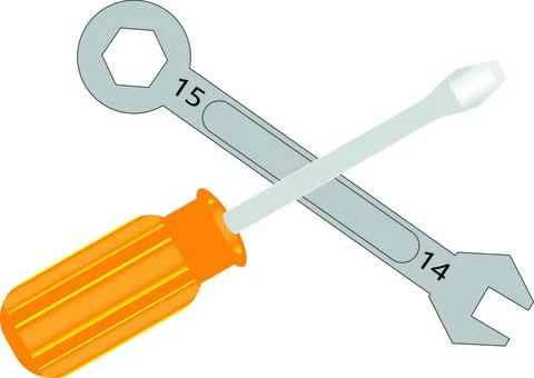 Wrench And Screwdriver Stock Illustration