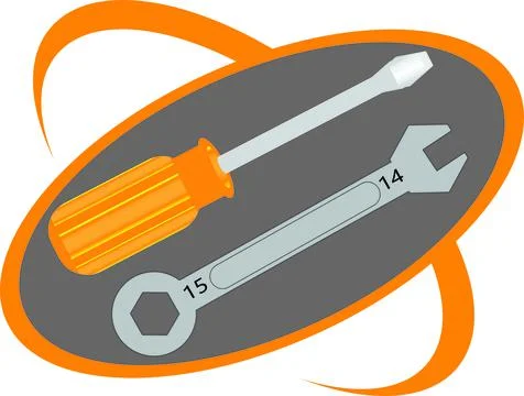 Wrench And Screwdriver Logo Stock Illustration