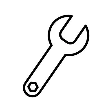 Wrench and screwdriver tool flat icon. Pictogram for web. Line stroke. Isolat Stock Illustration