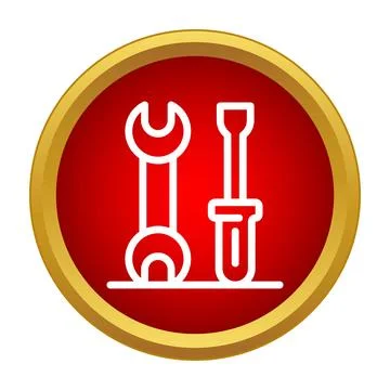 Wrench and screwdriver tool icon for settings Stock Illustration
