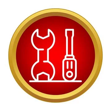 Wrench and screwdriver tool icon for service and repair Ilustração Stock