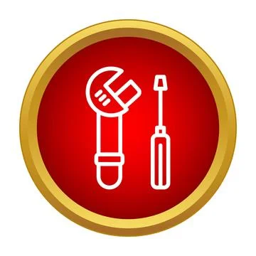 Wrench and screwdriver tool services icon button Stock Illustration