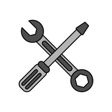 Wrench and screwdriver vector design template illustration Stock Illustration