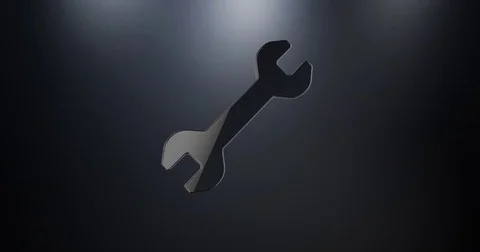 Wrench Black 3d Icon Stock Footage 71161957