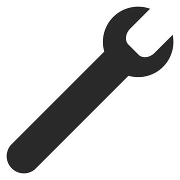 Wrench black icon. Hand work tool symbol Illustrazione stock