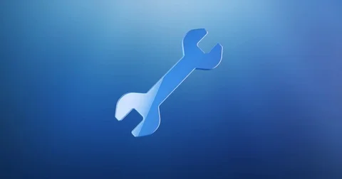 Wrench Blue 3d Icon Video stock 71162589