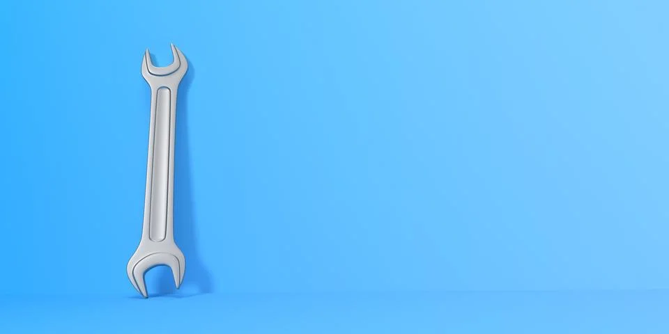 Wrench on a blue background Stock Illustration