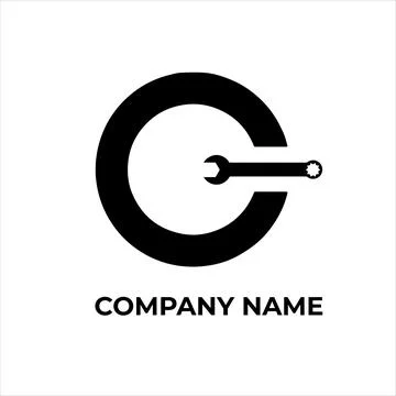 Wrench with a circle in the shape of a letter C Stock Illustration