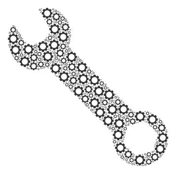 Wrench Collage of Cogs Stock Illustration