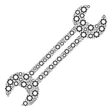 Wrench Collage of Cogs Stock Illustration