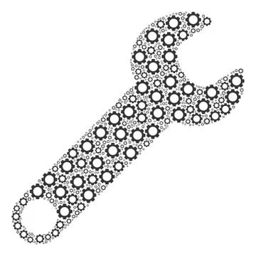 Wrench Composition of Cogs Stock Illustration