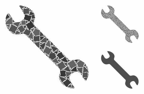 Wrench Composition Icon of Ragged Elements Stock Illustration