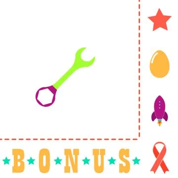 Wrench computer symbol Stock Illustration