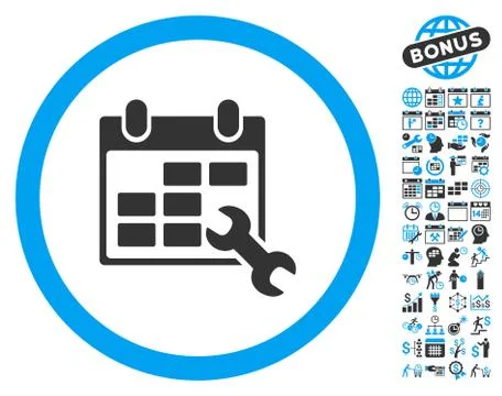 Wrench Configure Timetable Flat Vector Icon With Bonus イラスト素材