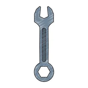 Wrench construction tool scribble Ilustración de archivo