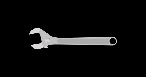 Wrench crescent vector tool icon illustration spanner adjustable isolated.  Stock Footage 141723159