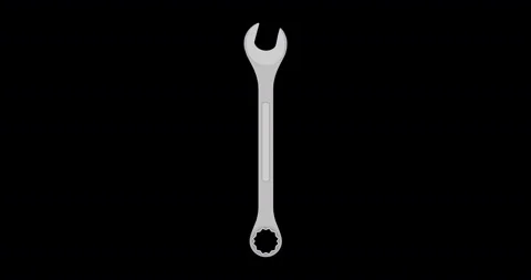 Wrench end open vector spanner tool illustration hand mechanic icon. Repair nut  Stock Footage 141723274