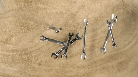 Wrench falling, Slow Motion Stock Footage 11142879